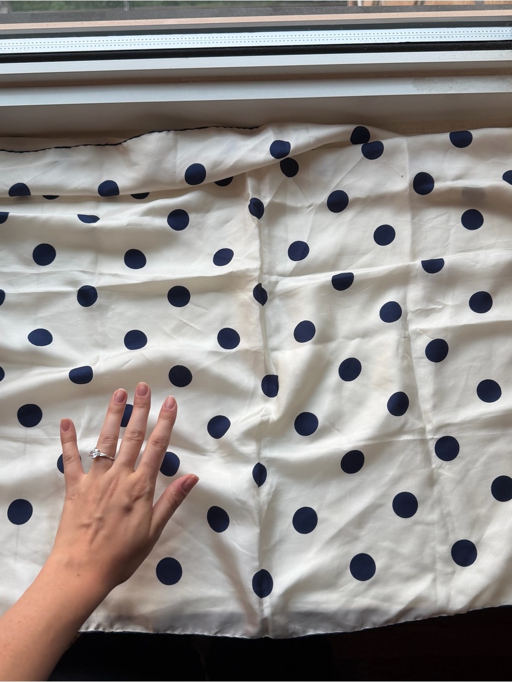 Square silk polka dot scarf
